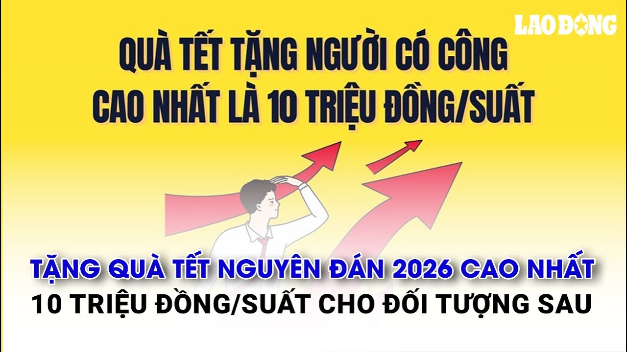 Tặng quà Tết Nguyên đán 2026 cao nhất 10 triệu đồng/suất cho đối tượng sau