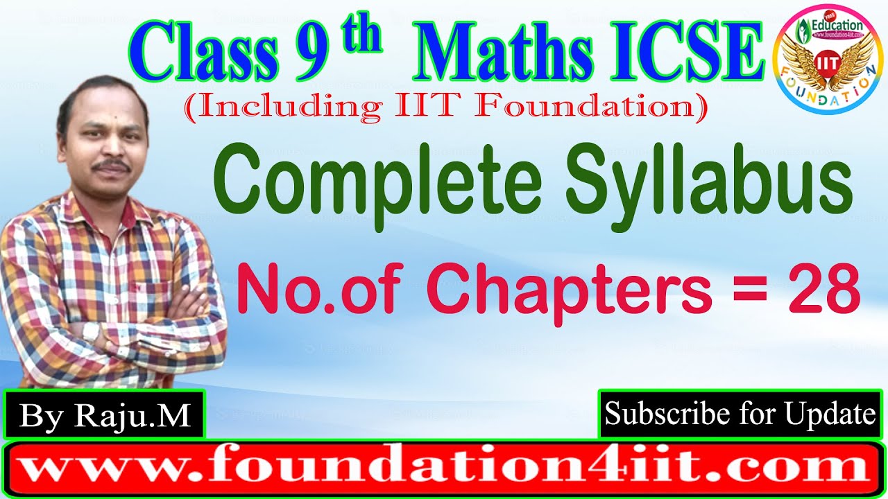 Class 9 Maths ICSE || Complete Syllabus ||