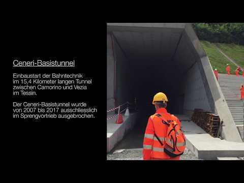 Ceneri-Basistunnel: Bahntechnik wird eingebaut