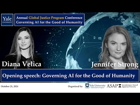 Diana Velica and Jennifer Strong in the opening speech: Governing AI for the Good of Humanity