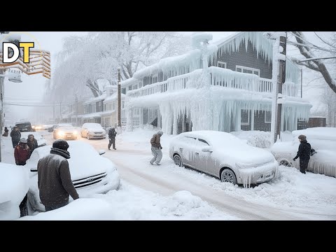 Ontario, Canada is Freezing! Severe Snowstorm and Freezing Rain in and Around Timmins!