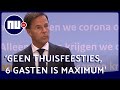 Rutte over coronabesmettingen:  'Het gaat vooral mis in de privésfeer' | NU.nl