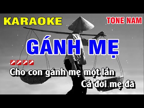 Karaoke Gánh Mẹ Tone Nam Nhạc Sống Dễ Hát | Karaoke Hoàng Luân