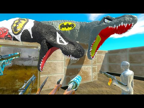 FPS AVATAR PARKOUR IN DEADLY MAZE ALL WEAPONS vs DINOSAURS - ARBS