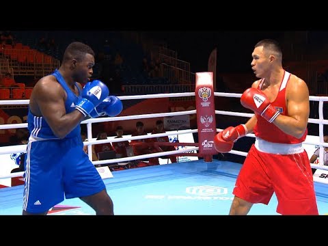 Quarterfinals (+91kg)  KUNKABAYEV Kamshybek (KAZ) vs TIAFACK Nelvie (GER) /AIBA World 2019