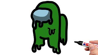 How to Draw an Among Us Character with Drip Effect