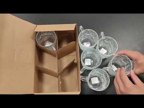 A Kit Caneca de Vidro Glacier Mug c/ 6 un 260 ml UV1006, Caixa c/ 8 kit, colocar no carrinho somente múltiplos da caixa.
