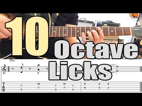 10 Minor Jazz Guitar Octave Licks For Beginners (Dm7) With Tabs - Dorian Mode and Minor Blues Scale