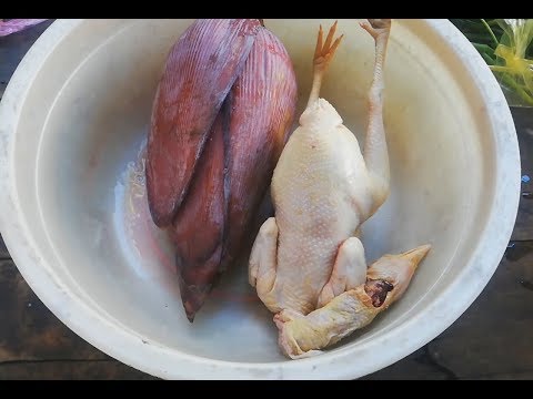 chicken soup with banana flower recipe / cooking chicken still / sun daily