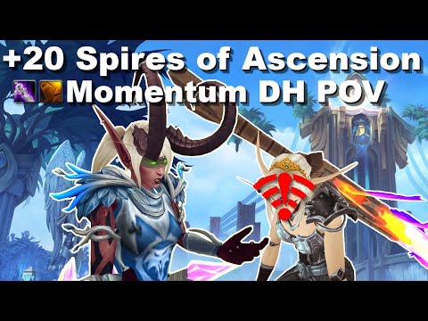 My tank lags at the worst time! | +20 Spires of Ascension (PUG) | Momentum Havoc DH 9.1