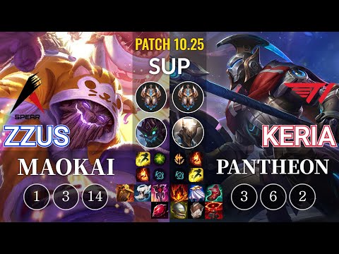ASP Zzus Maokai vs T1 Keria Pantheon Sup - KR Patch 10.25