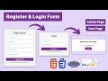 Login And Register Form With User And Admin Page Using HTML CSS PHP And MySQL Database