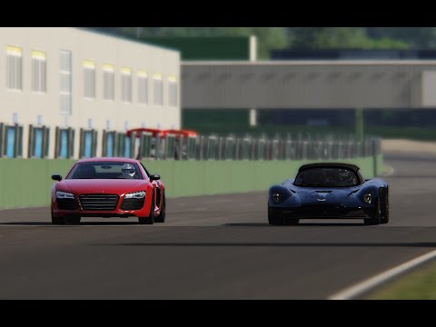 Audi R8 Plus vs Aston Martin Valhalla at Vallelunga Extended Circuit