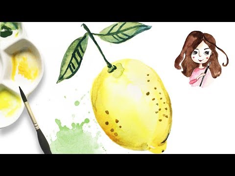 How to paint WATERCOLOR LEMON in 4 easy steps!