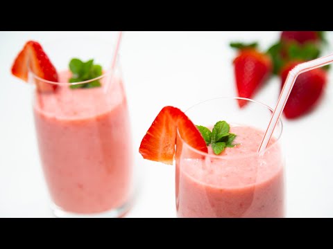 Cómo hacer un BATIDO DE FRESA SALUDABLE. SMOOTHIE de fresa.