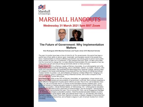 Marshall Hangout - The Future of Government: Why Implementation Matters  31 March 2021