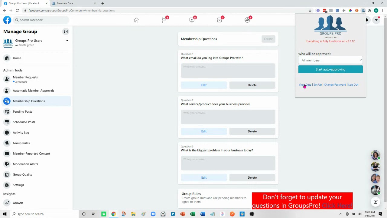 March 2021 Question Update