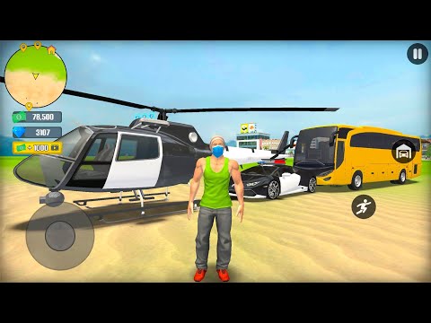 Police Helicopter Car Coach Bus Huge Open City Motorbike Racing Simulator - Android Gameplay.