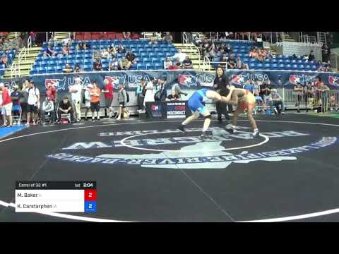120 Lbs Consi Of 32 #1 - Markel Baker, Illinois Vs Khyler Carstarphen, Iowa 2826