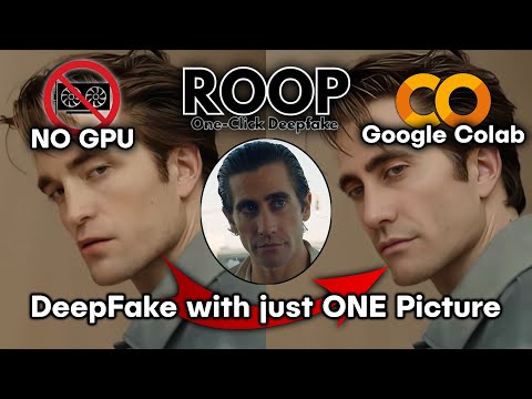 5 Minute DeepFake No GPU with only 1 target image, ROOP Google Colab (Android and PC)