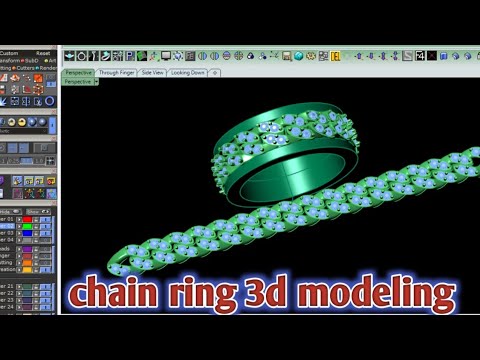 Jewelry Cuban Chain ring CAD Design Tutorial 3D Modeling with Rhino 3D