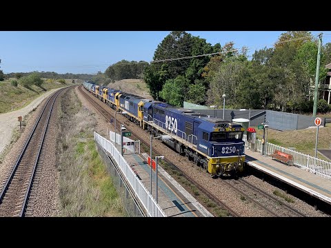 Pacific National 8250, 8111, 8237, 8230 & 8113 with 9537 at Lochinvar - 2/10/23