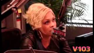 T-Boz and Monica talking on V103
