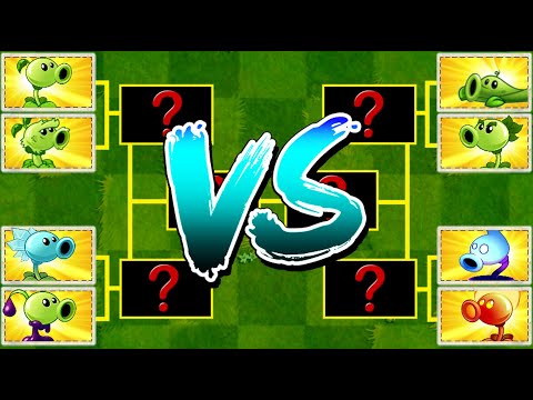 PvZ 2 Challenge - Mod Tournament Every PEA Plant Max Level - Who Will Win?