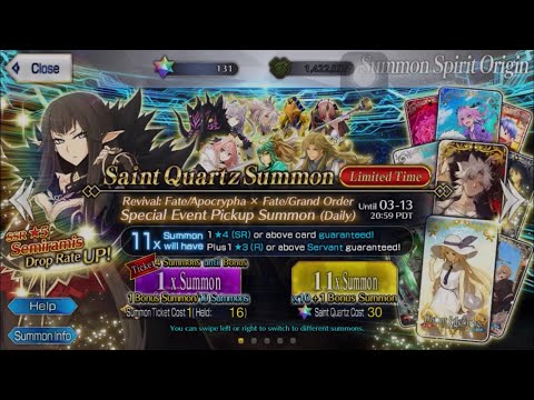 [FGO] Semiramis Pickup Summon (Revival:Fate/Apocrypha x FGO Special Event).