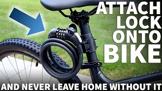 How to Mount Bike Lock Holder - Install and Attach Combination Cable Lock to Prevent Bike Theft
