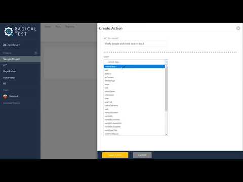 Create Action | Radical Test | Codeless Automation