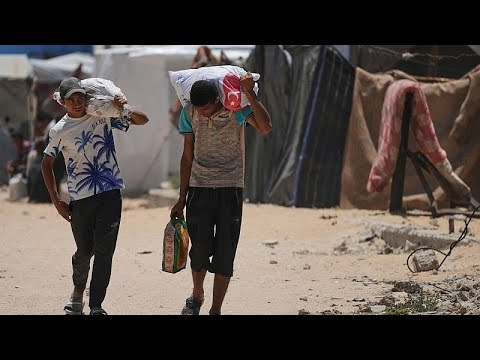 Video Thumbnail: Thousands gather at newly opened Gaza aid centre in Rafah