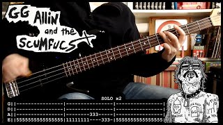 GG ALLIN - Bite it you scum (BASS cover with TABS) [lyrics + PDF]