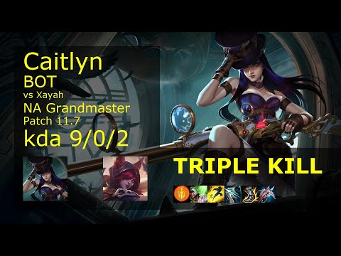 Caitlyn ADC & Karma vs Xayah & Bard - NA Grandmaster 9/0/2 Patch 11.7 Gameplay