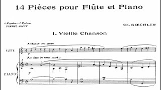 Charles Koechlin -  14 Pièces Op. 157bis for flute and piano (with score)