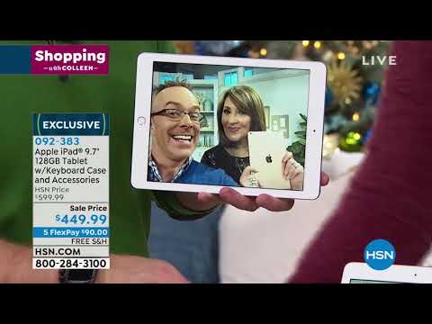 Apple iPad 9.7 128GB Tablet with Keyboard Case and Acces...