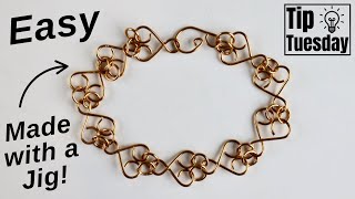 Easy Heart Chain Bracelet /Wire Jig Jewelry Making Tutorial