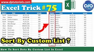 How To Sort Data By Custom List In Excel || Excel Tips || dptutorials