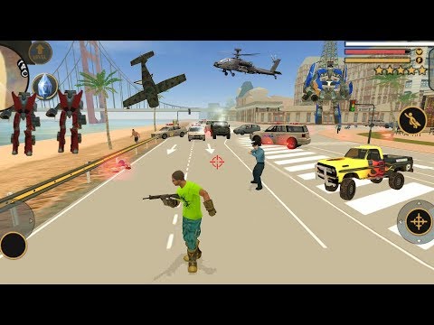 Vegas Crime Simulator (Vegas Hero Fight Police Man With M416 Pubg Gun) Car Robot Fight on Road Side