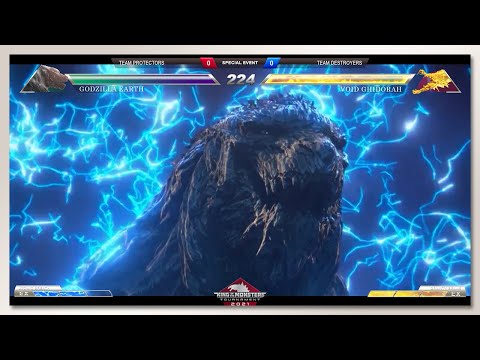 Godzilla Earth vs Void Ghidorah with Healthbars