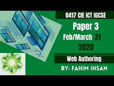 IGCSE ICT 0417/P31/2020 FEB - MARCH WEB PAGE