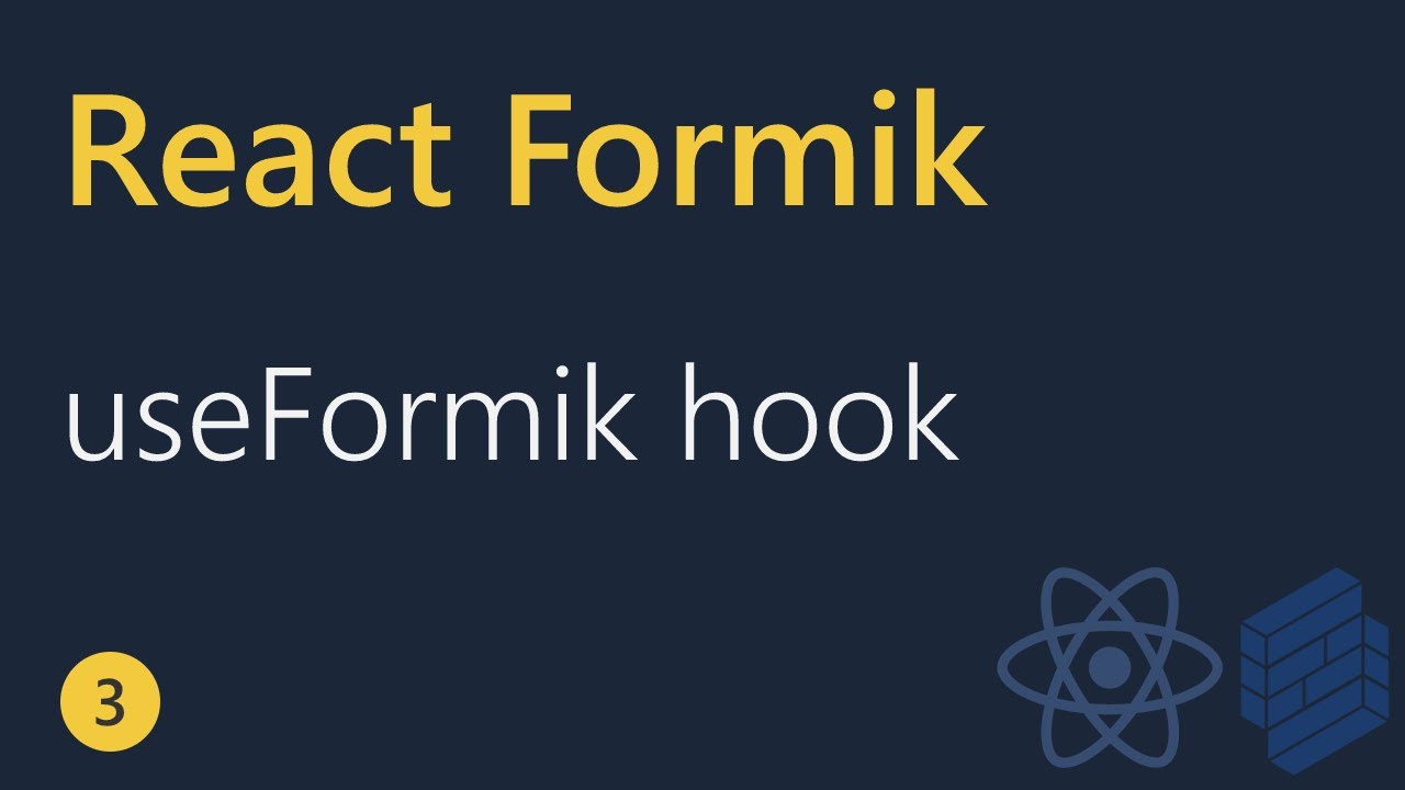 React Formik Tutorial - 3 - useFormik Hook