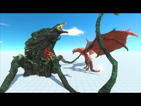 How Many Fire Lava Dragon Can Beat Biollante ? - Animal Revolt Battle Simulator