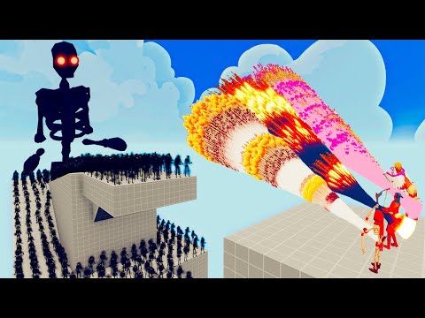 100x DARK SKELETON + 1x GIANT vs 3x EVERY GOD   Totally Accurate Battle Simulator TABS