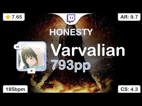 [7.66⭐Live] Varvalian | GYZE - HONESTY [RIGHTEOUSNESS OF MORALITY] 99.94% {#1 793pp 1st FC} - osu!