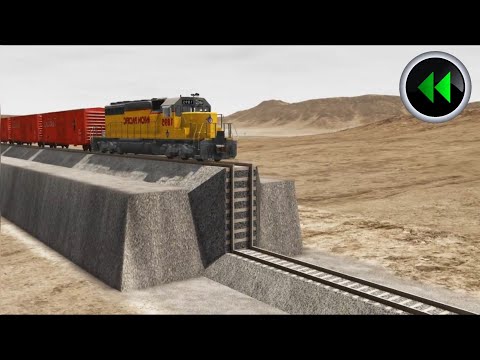 Reverse Trains vs Unfinished Railway - BeamNG Drive