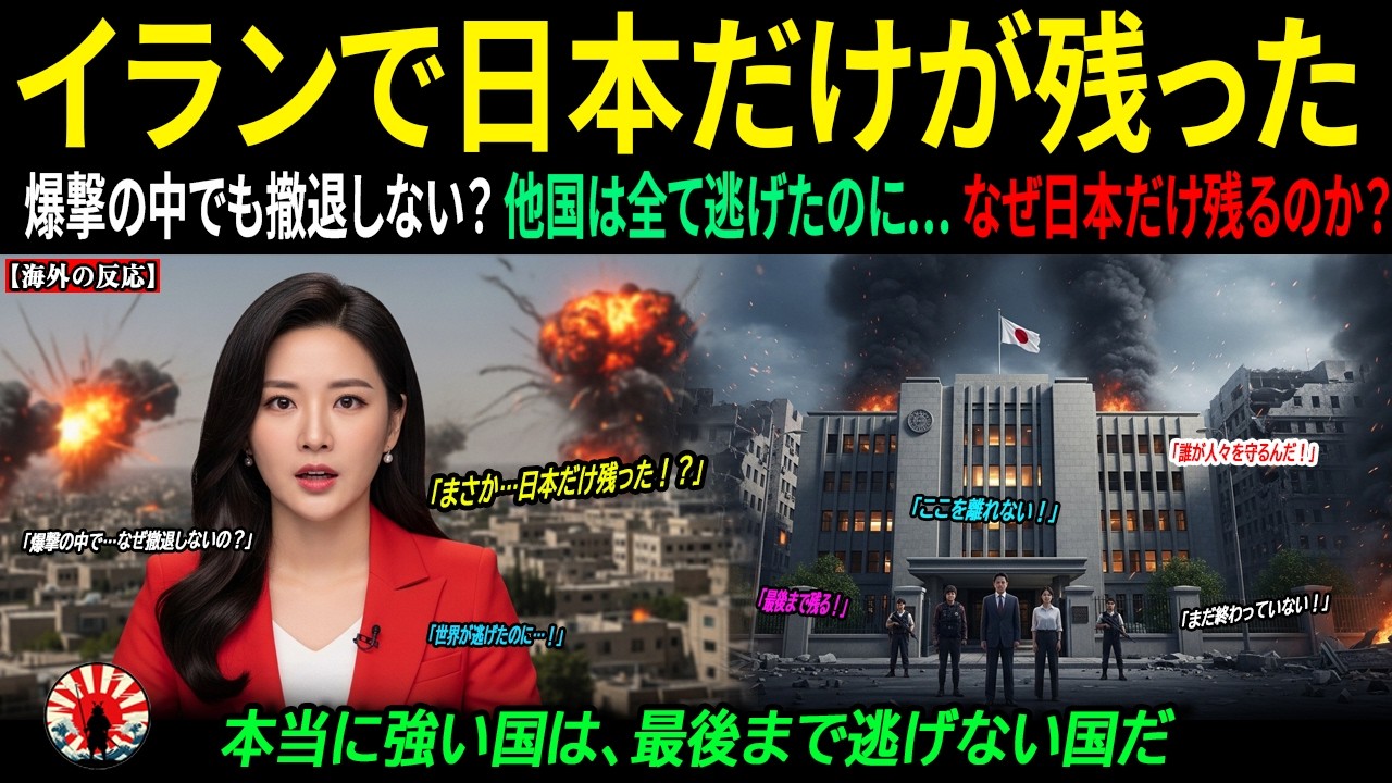 【海外の反応】世界が次々と撤退する中、日本だけがイランに残留…爆撃下でも動かなかった日本大使館、その理由に世界が驚愕 ｜海外感動ストーリー｜AI物語