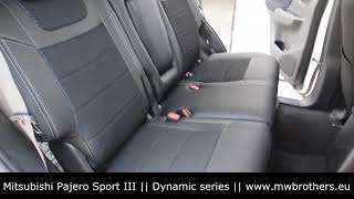 seat covers for Mitsubishi Pajero Sport 3 by MW Brothers Leather interior Dynamic install
