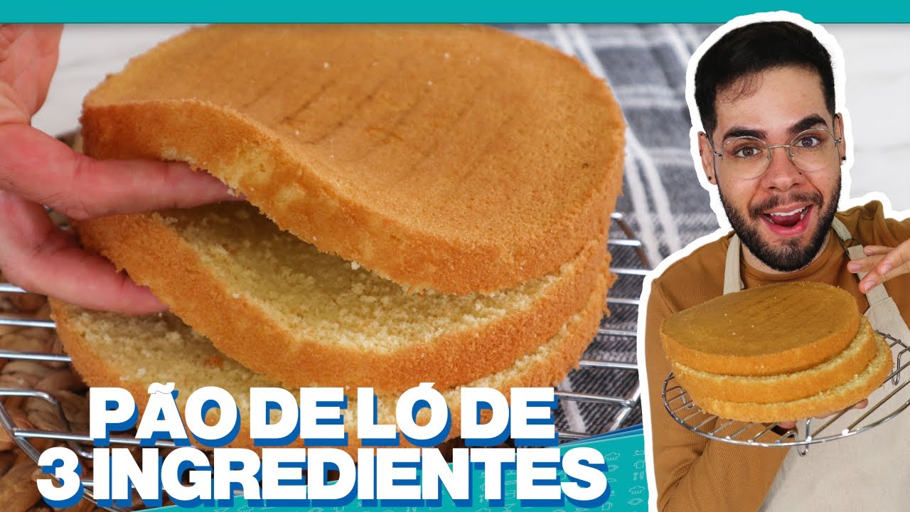 A MELHOR MASSA PRA BOLO DE ANIVERSÁRIO | PÃO DE LÓ DE 3 INGREDIENTES