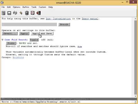 2014-03-24 Emacs Basics - Customizing Emacs